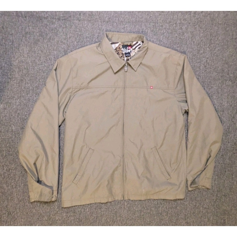 Quicksilver‎ Mens Windbreaker Jacket Waterman Large Decal Lined Full-Zip Coat